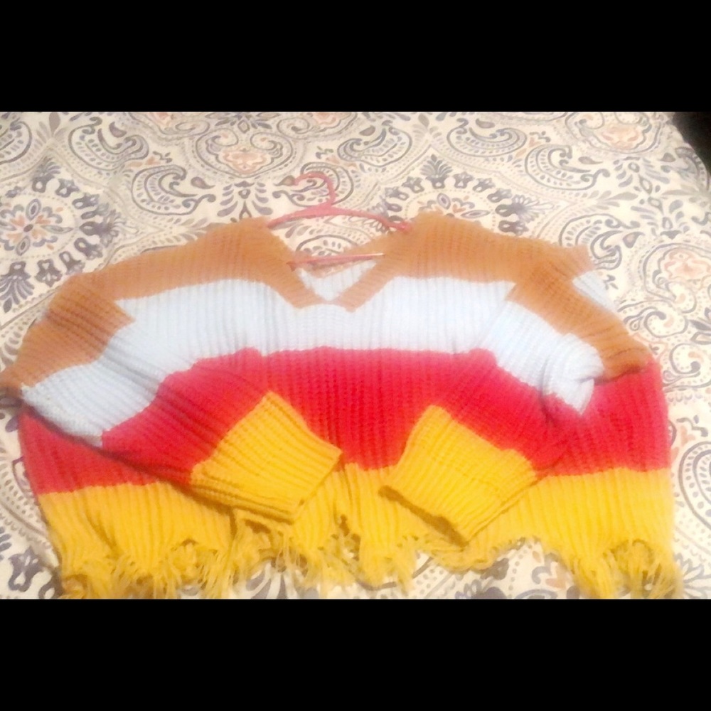 Plus Size Color Block Should Sweater - image 2